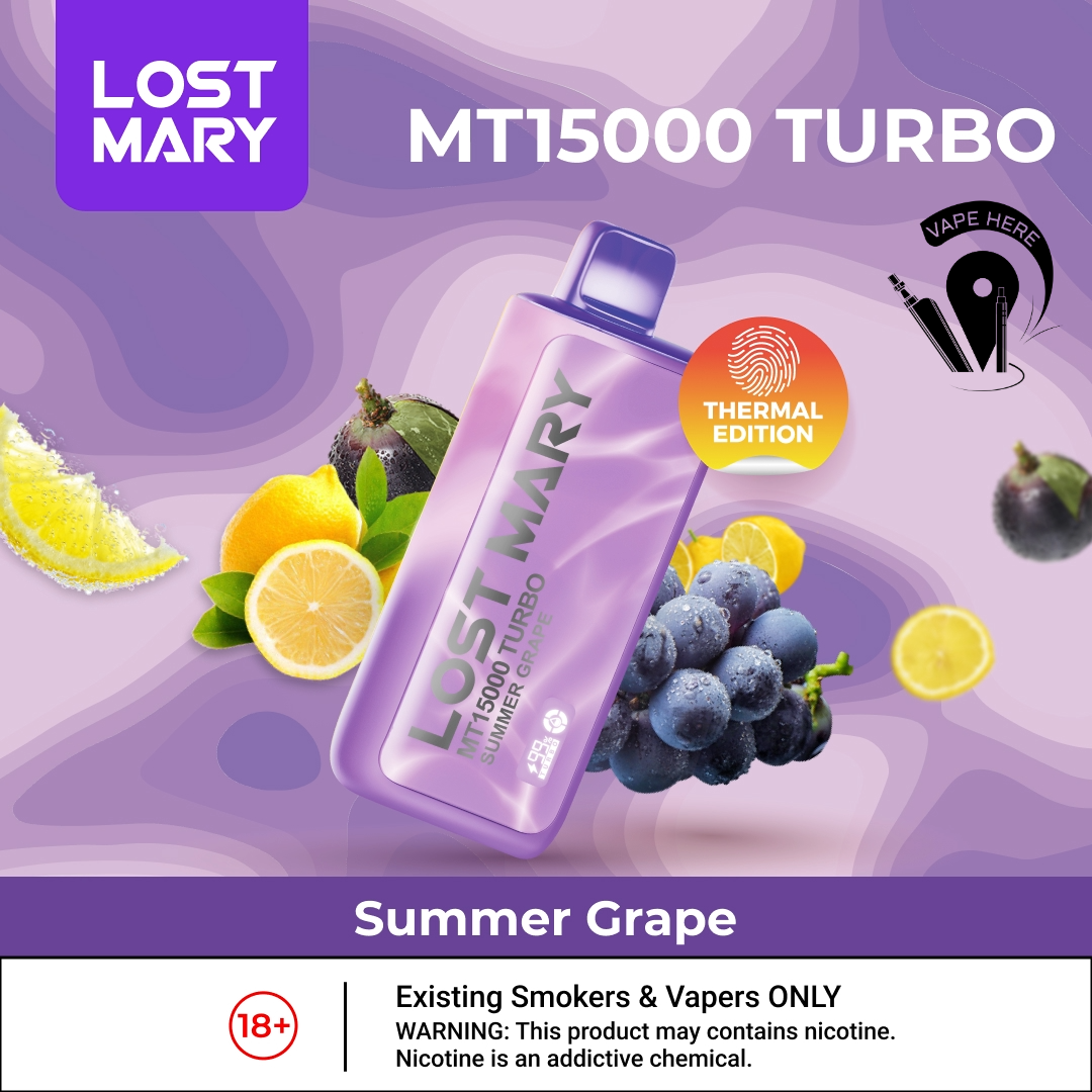 LOST MARY MT15000 TURBO 50mg 15000 Puffs Disposable Vape Summer Grape UAE Al Ain