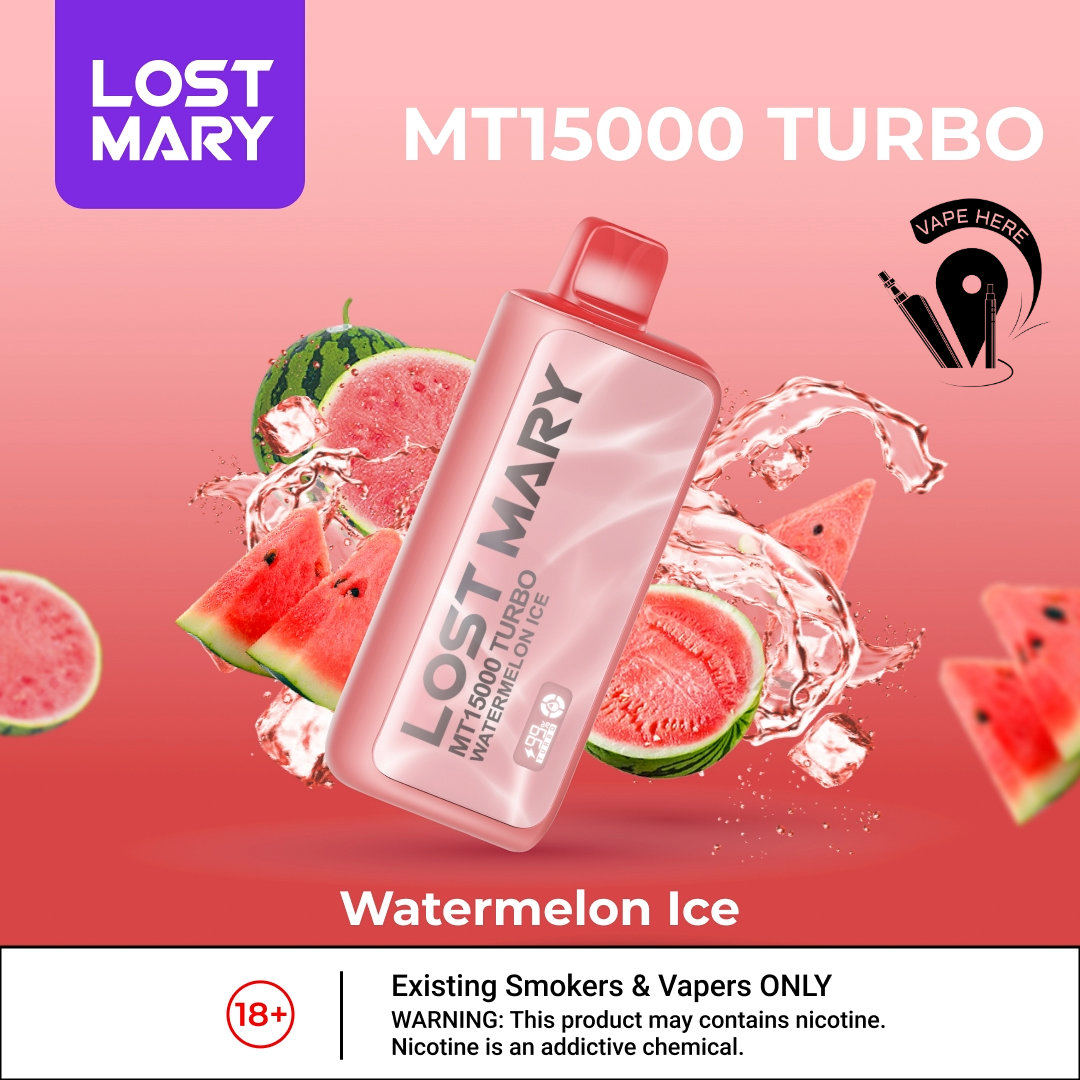LOST MARY MT15000 TURBO 50mg 15000 Puffs Disposable Vape Watermelon Ice UAE Sharjah
