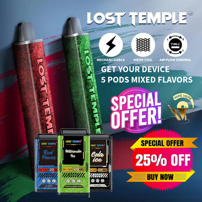 LOST TEMPLE OFFER 1 Device + 5 Flavored Pods each 3500 Puffs (Mixed Flavors) UAE Abu Dhabi