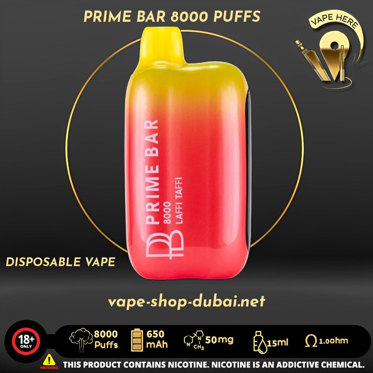 PRIME BAR 8000 PUFFS 50MG DISPOSABLE VAPE - Vape Here Store