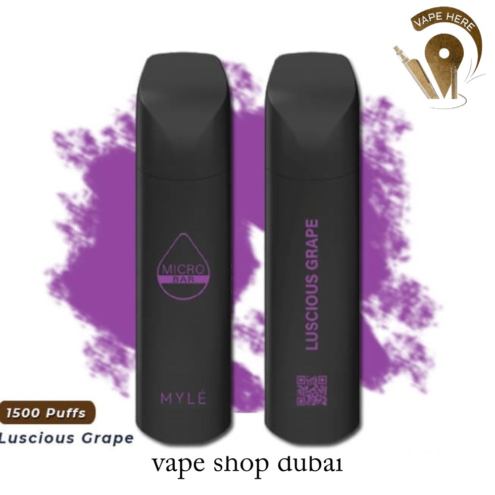 MYLE MICRO BAR 1500 PUFFS Luscious Grape DISPOSABLE VAPE (20mg) UAE Ras Al Khaimah