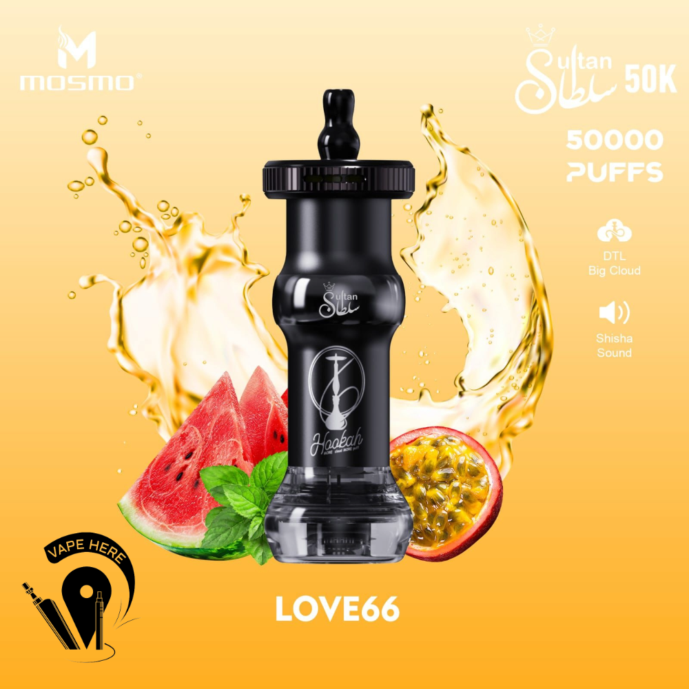 MOSMO Sultan 50K Puffs Hookah - Shisha Disposable Vape Love 66 UAE Al Ain