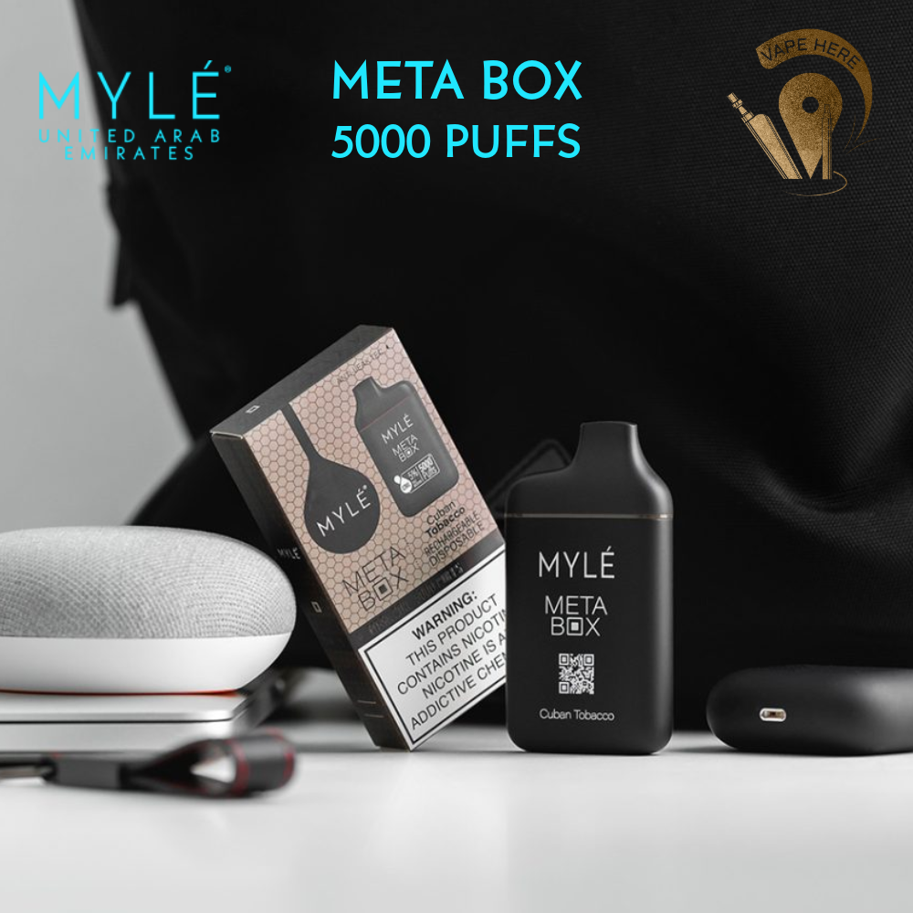 MYLE META BOX DISPOSABLE VAPE 5000 PUFFS Cuban Tobacco UAE Abu Dhabi