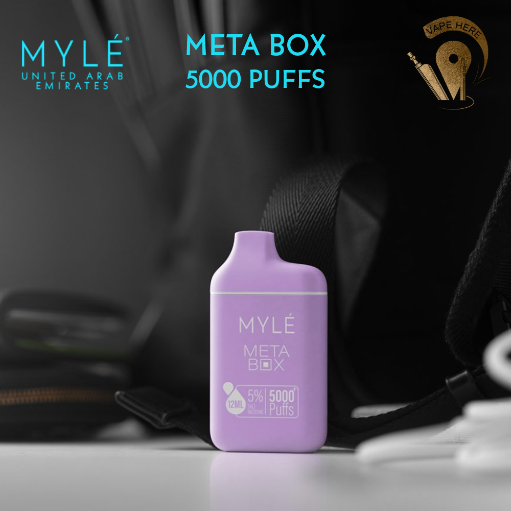 MYLE META BOX DISPOSABLE VAPE 5000 PUFFS Grape Mint UAE Ras Al Khaimah