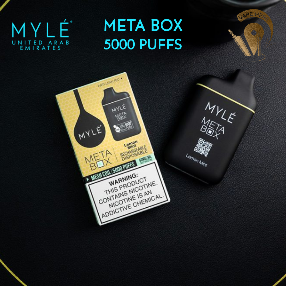 MYLE META BOX DISPOSABLE VAPE 5000 PUFFS Lemon Mint UAE Ajman