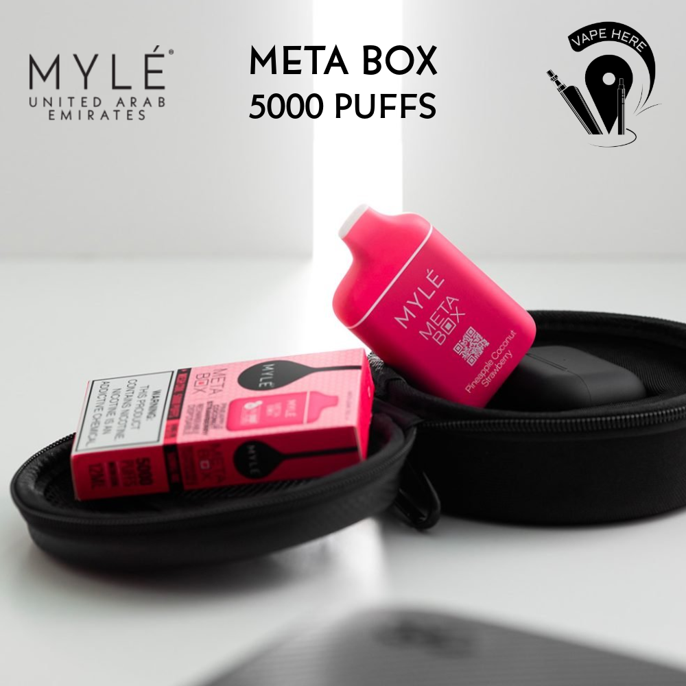 MYLE META BOX DISPOSABLE VAPE 5000 PUFFS Pineapple Coconut Strawberry UAE Al Ain