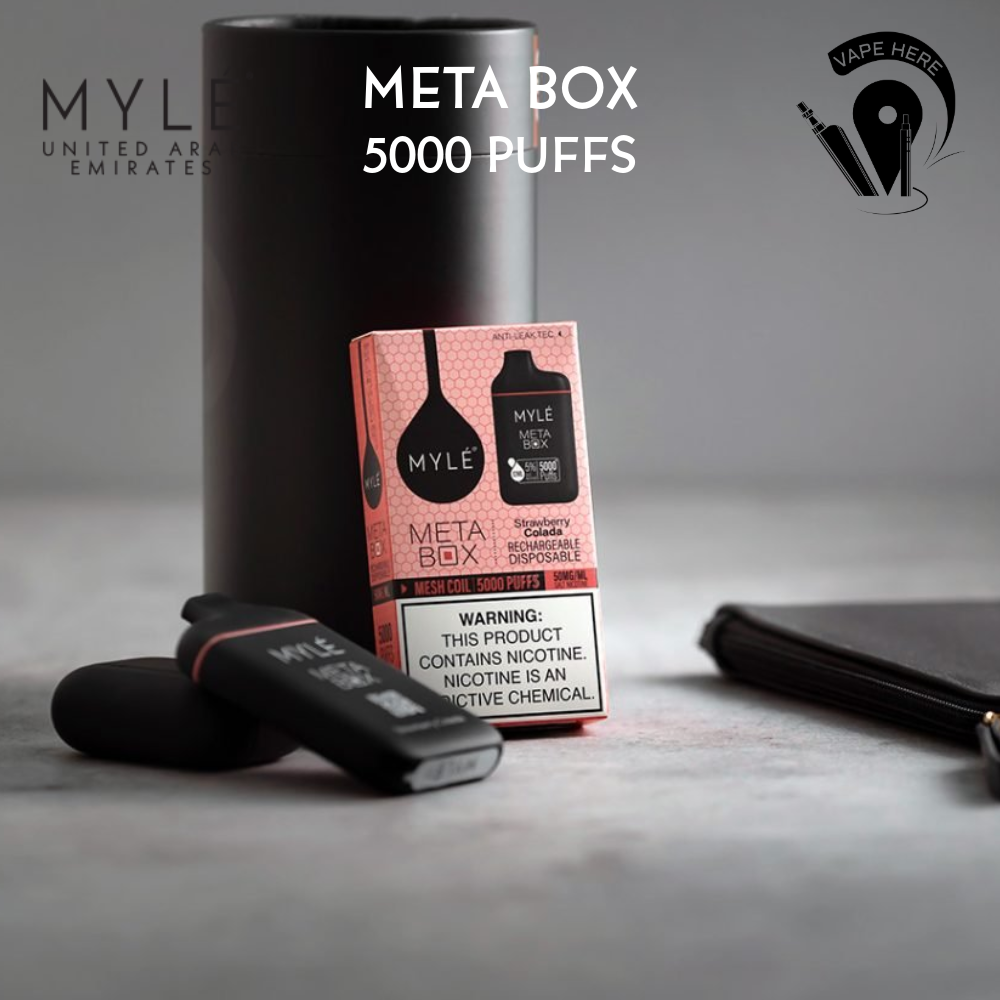 MYLE META BOX DISPOSABLE VAPE 5000 PUFFS Strawberry Colada UAE Al Ain