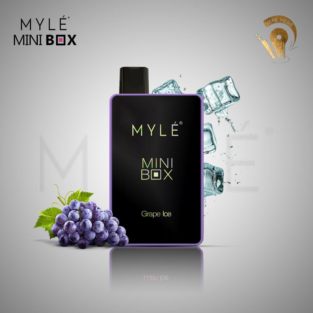 MYLE MINI BOX 1500 PUFFS DISPOSABLE VAPE (20mg Nicotine) Grape Ice UAE Al Ain