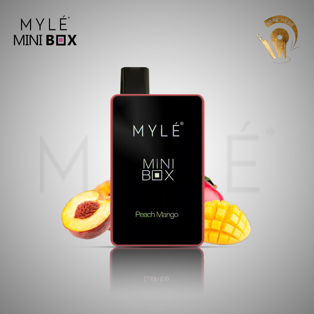 MYLE MINI BOX 1500 PUFFS DISPOSABLE VAPE (20mg Nicotine) Peach Mango UAE Dubai