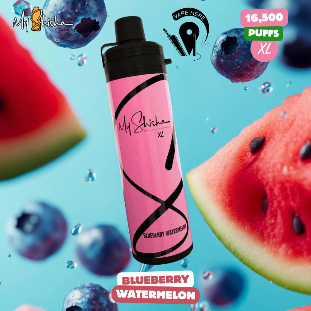 MY SHISHA XL DTL 16500 PUFFS DISPOSABLE VAPE (3MG) Blueberry Watermelon UAE Abu Dhabi