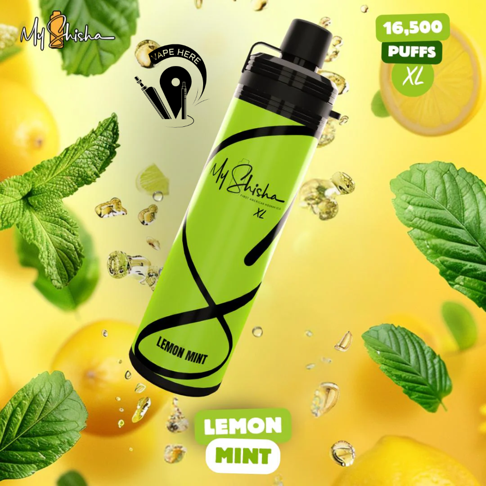 MY SHISHA XL DTL 16500 PUFFS DISPOSABLE VAPE (3MG) Lemon Mint UAE Dubai