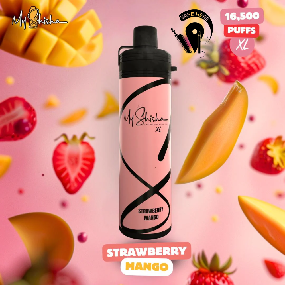 MY SHISHA XL DTL 16500 PUFFS DISPOSABLE VAPE (3MG) Strawberry Mango UAE Dubai