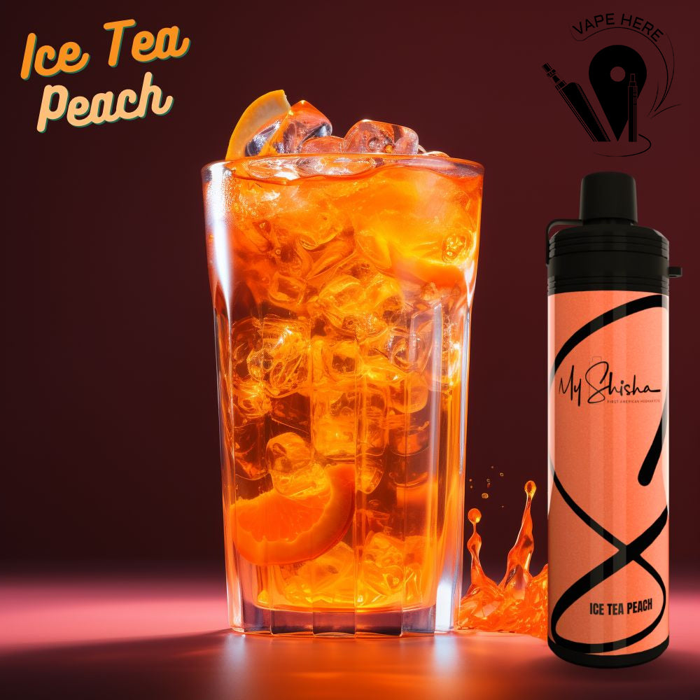 MY SHISHA DTL 2400 PUFFS DISPOSABLE VAPE (3MG) Ice Tea Peach 