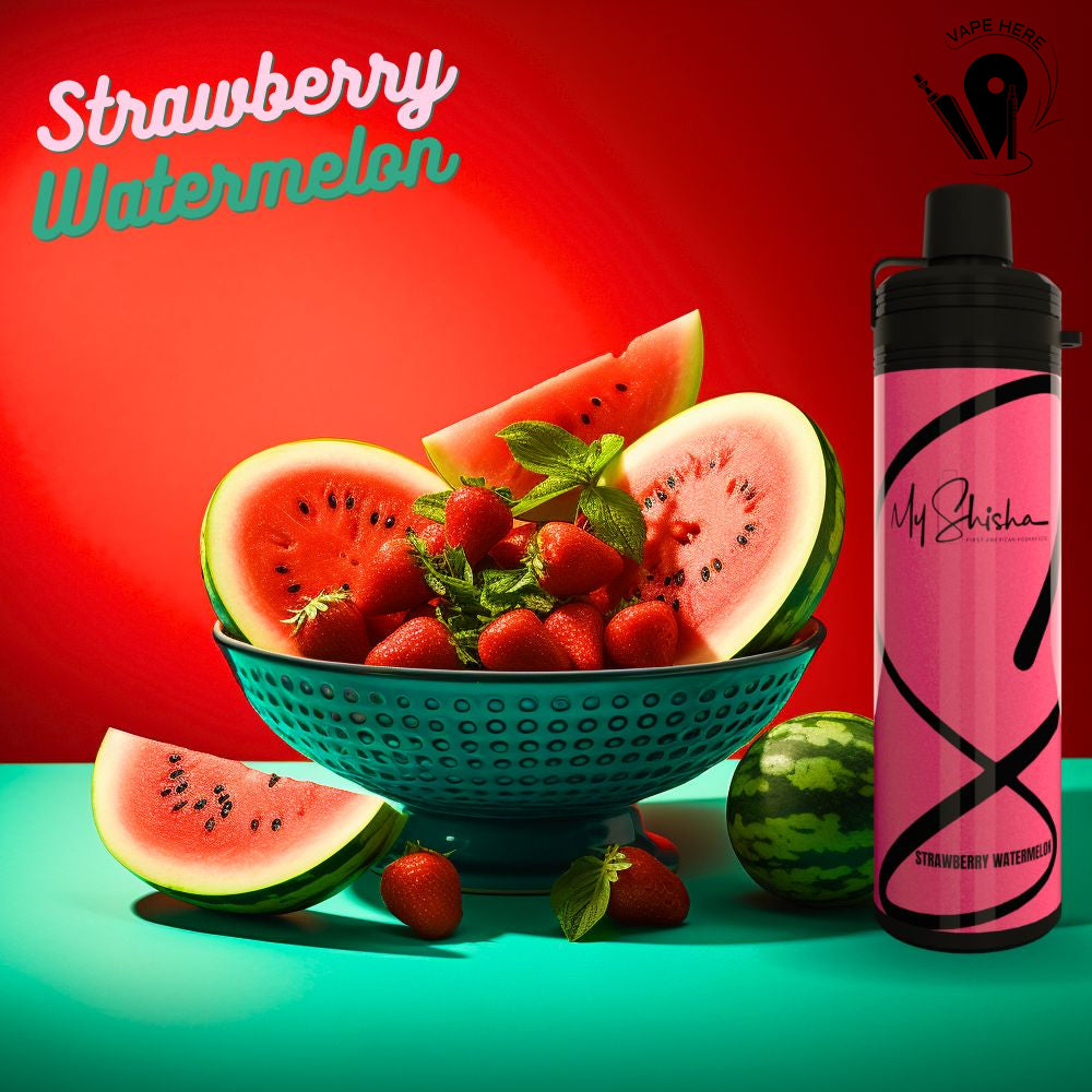 MY SHISHA DTL 2400 PUFFS DISPOSABLE VAPE (3MG) Strawberry Watermelon UAE Abu Dhabi 