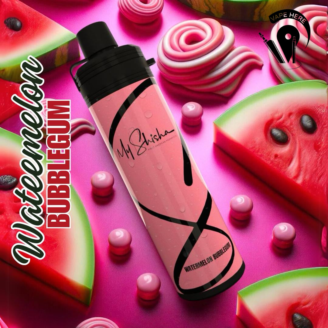 MY SHISHA DTL 2400 PUFFS DISPOSABLE VAPE (3MG) Watermelon Bubblegum UAE Dubai