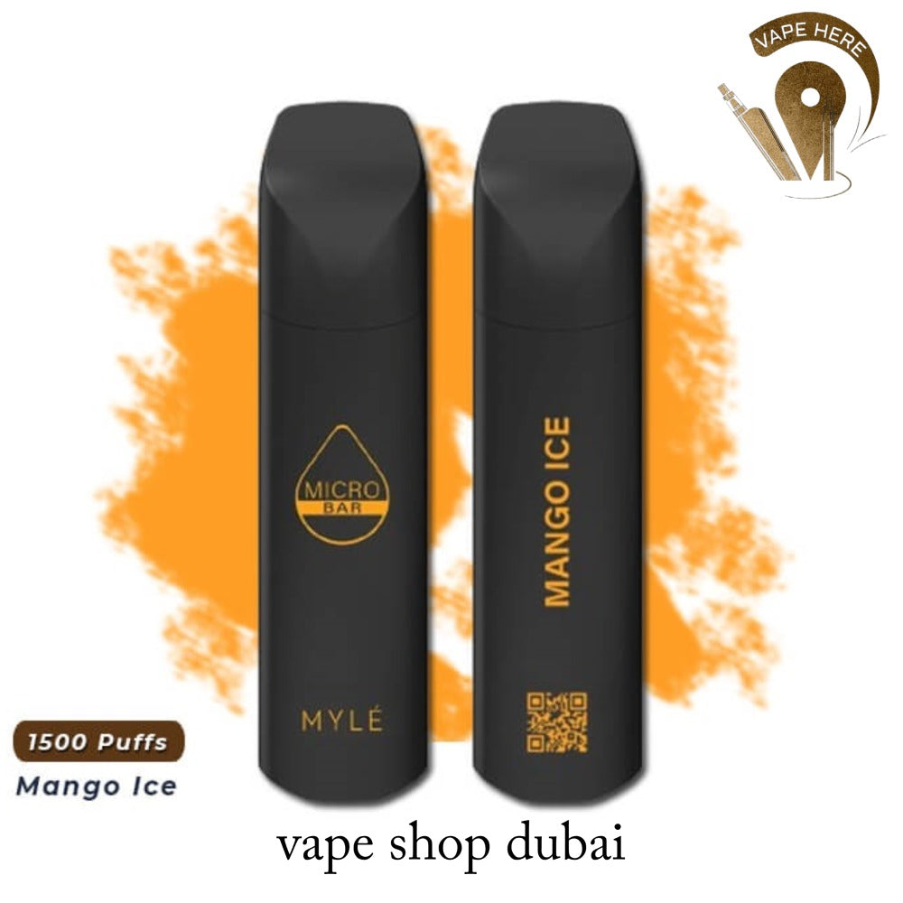 MYLE MICRO BAR 1500 PUFFS Mango Ice DISPOSABLE VAPE (20mg) UAE Dubai