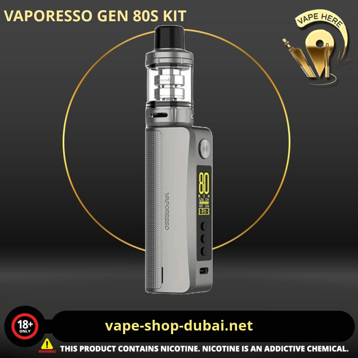 VAPORESSO GEN 80S KIT WITH ITANK ATOMIZER 5ML - Vape Here Store