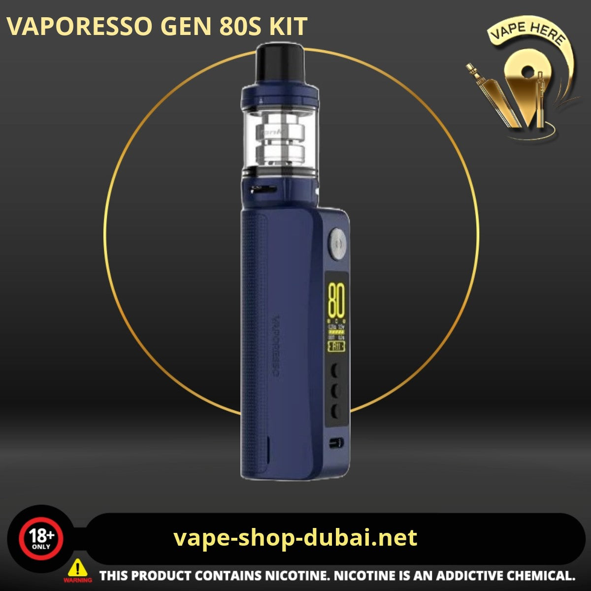 VAPORESSO GEN 80S KIT WITH ITANK ATOMIZER 5ML - Vape Here Store