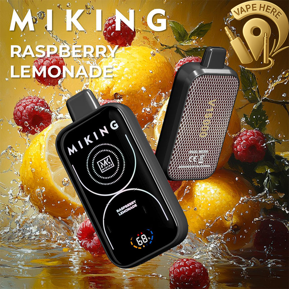 Miking V15000 Puffs Disposable Vape 20mg Nicotine Raspberry Lemonade UAE Dubai 