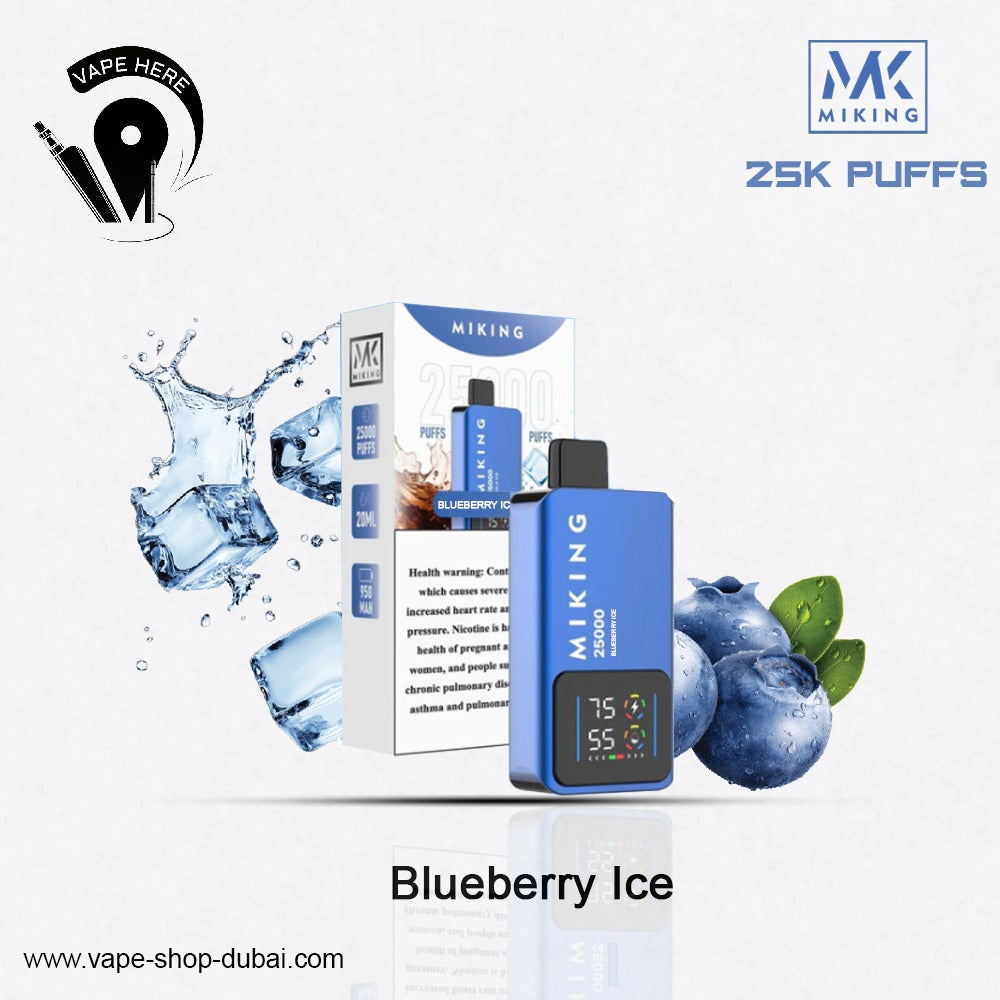 Miking 25000 Puffs Disposable Vape 20mg Nicotine Blueberry Ice UAE Al Ain 