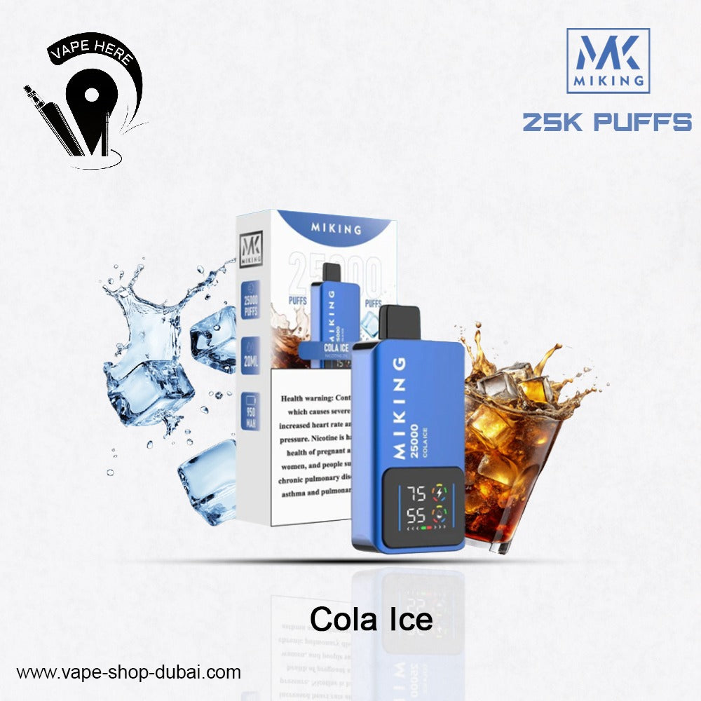 Miking 25000 Puffs Disposable Vape 20mg Nicotine Cola Ice UAE Om Al Quwin 