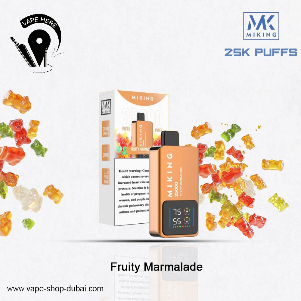 Miking 25000 Puffs Disposable Vape 20mg Nicotine Fruity Marmalade  UAE Al Sharjah 