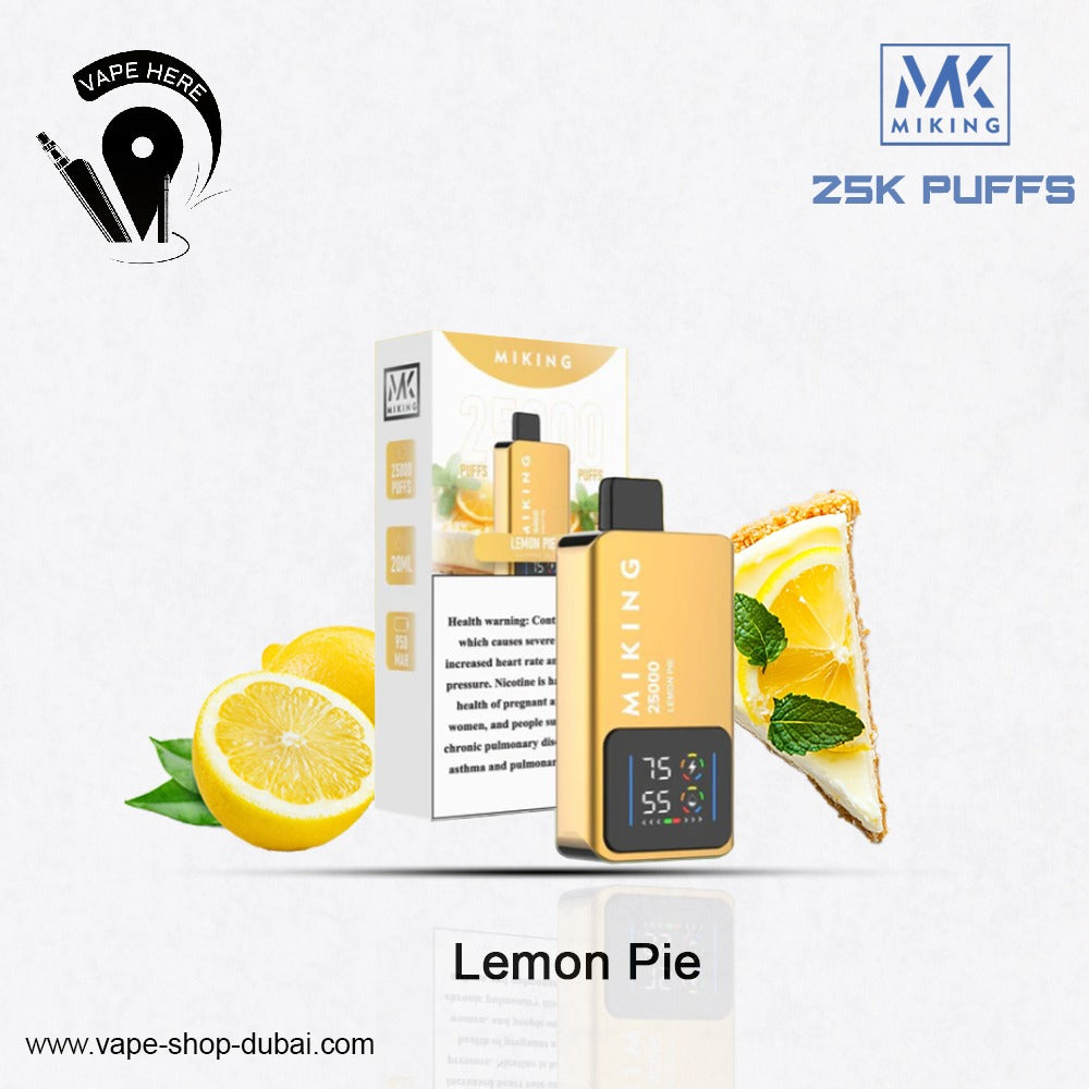 Miking 25000 Puffs Disposable Vape 20mg Nicotine Lemon Pie UAE Ras Al Khaimah 