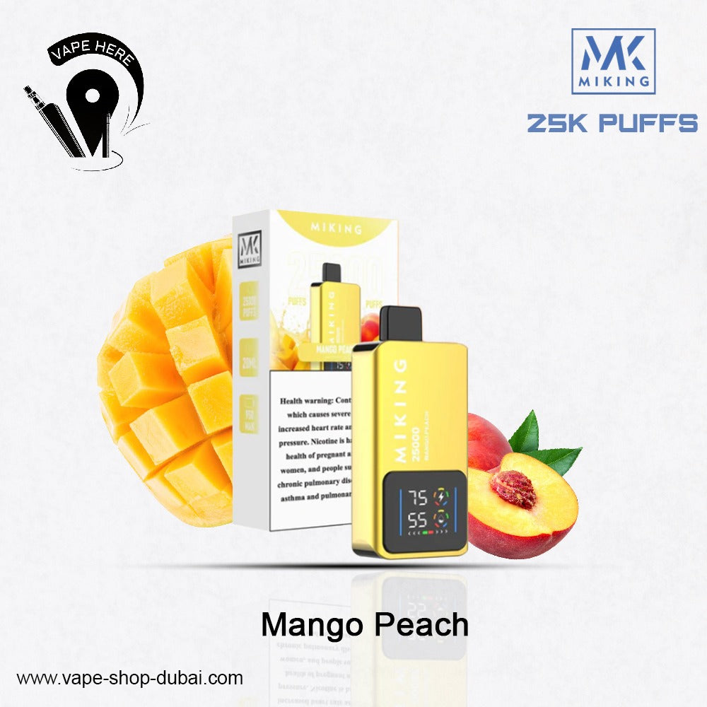 Miking 25000 Puffs Disposable Vape 20mg Nicotine Mango Peach  UAE Abu Dhabi 