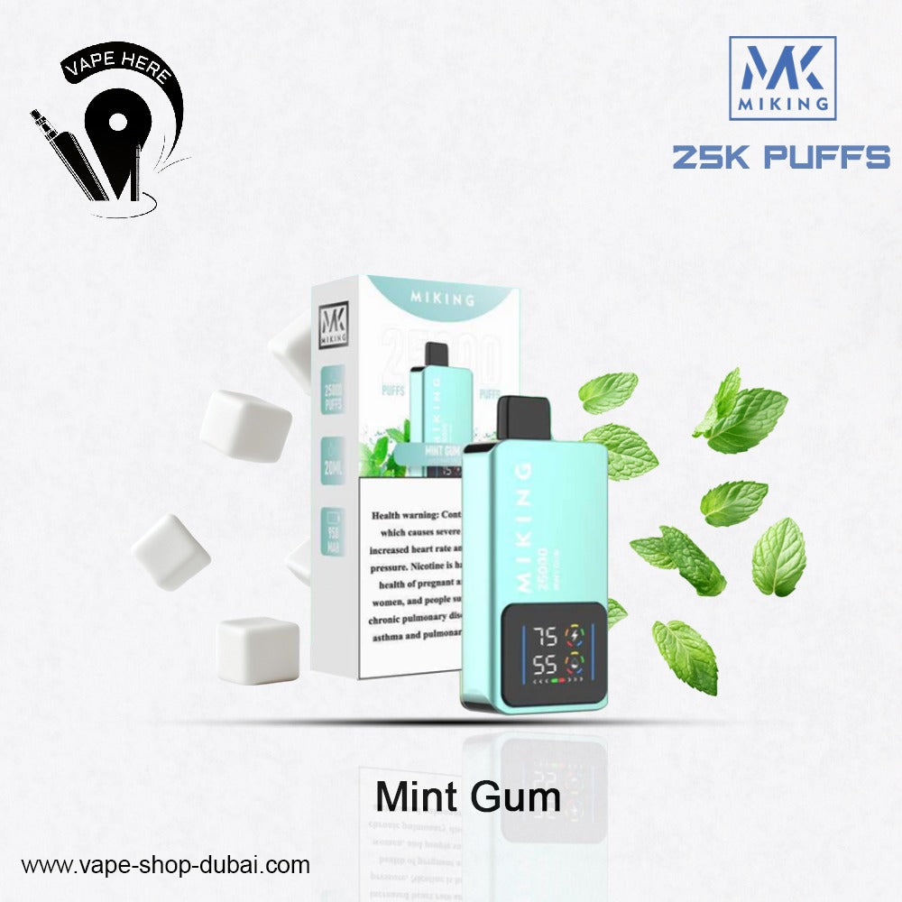 Miking 25000 Puffs Disposable Vape 20mg Nicotine Mint Gum UAE Dubai 