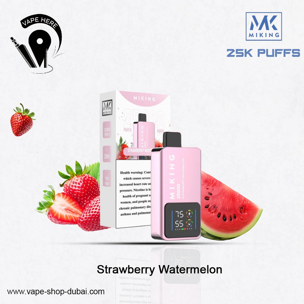 Miking 25000 Puffs Disposable Vape 20mg Nicotine  Strawberry Watermelon  UAE Al Ain 