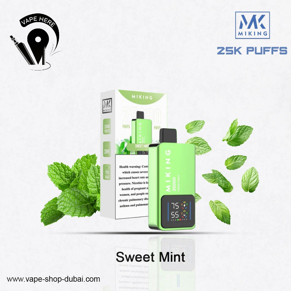 Miking 25000 Puffs Disposable Vape 20mg Nicotine Sweet Mint UAE Al Sharjah 