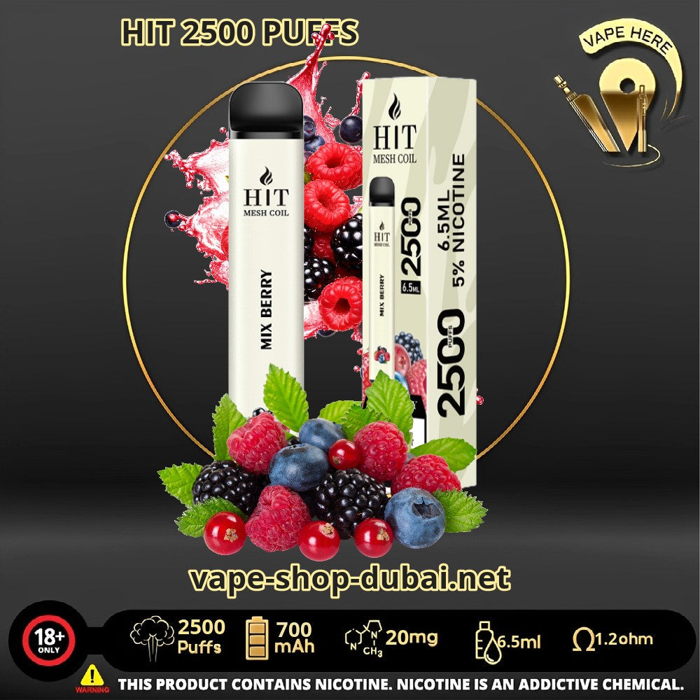 HIT 2500 PUFFS DISPOSABLE VAPE - Vape Here Store