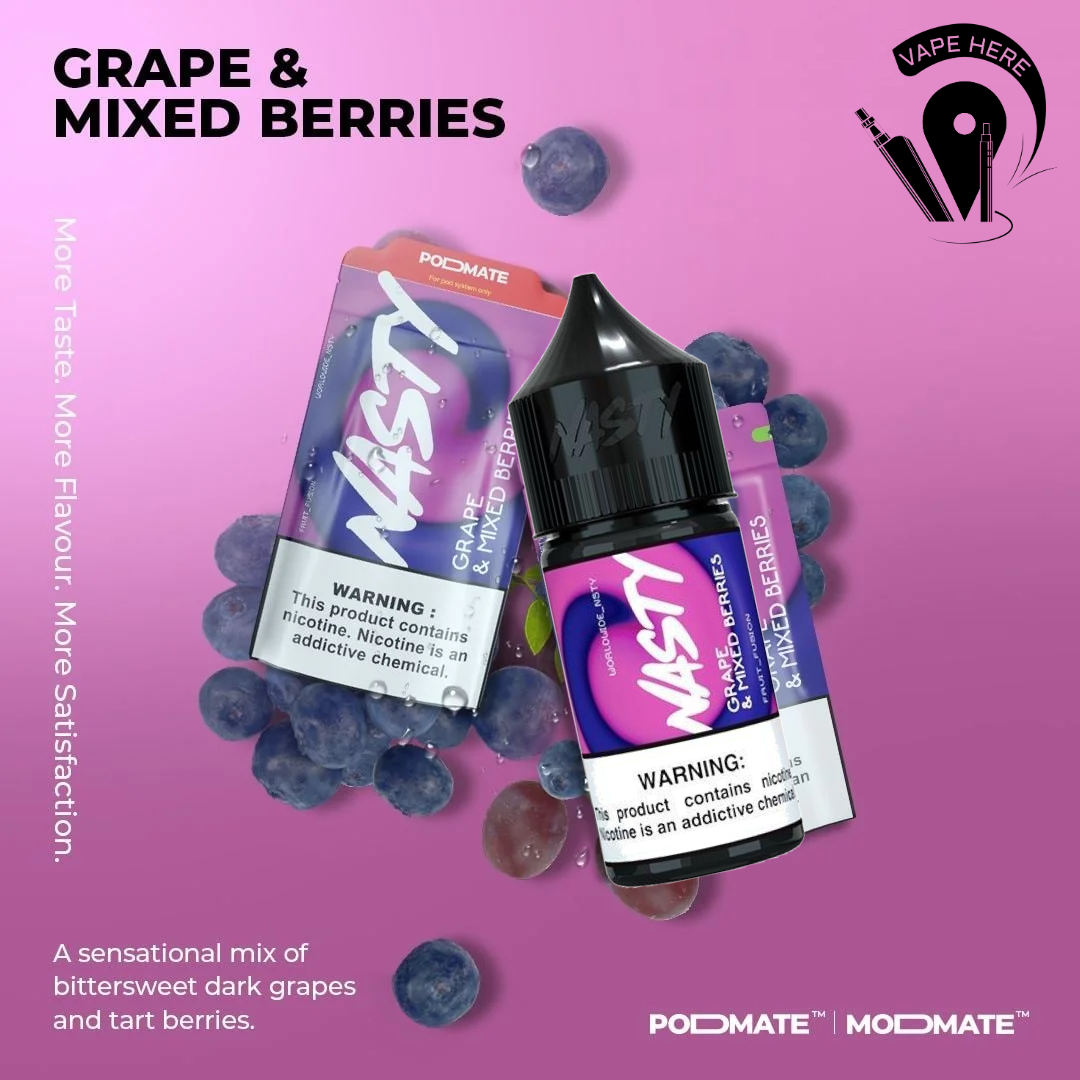 NASTY PODMATE – GRAPE & MIXED BERRIES Saltnic 30ml UAE Abu Dhabi & Dubai