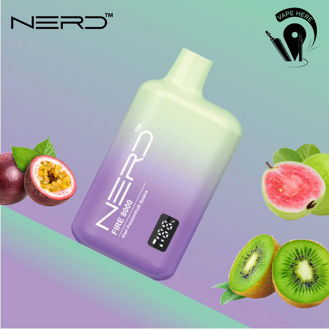 NERD FIRE 8000 PUFFS DISPOSABLE VAPE Kiwi Passionfruit Guava UAE Al Ain