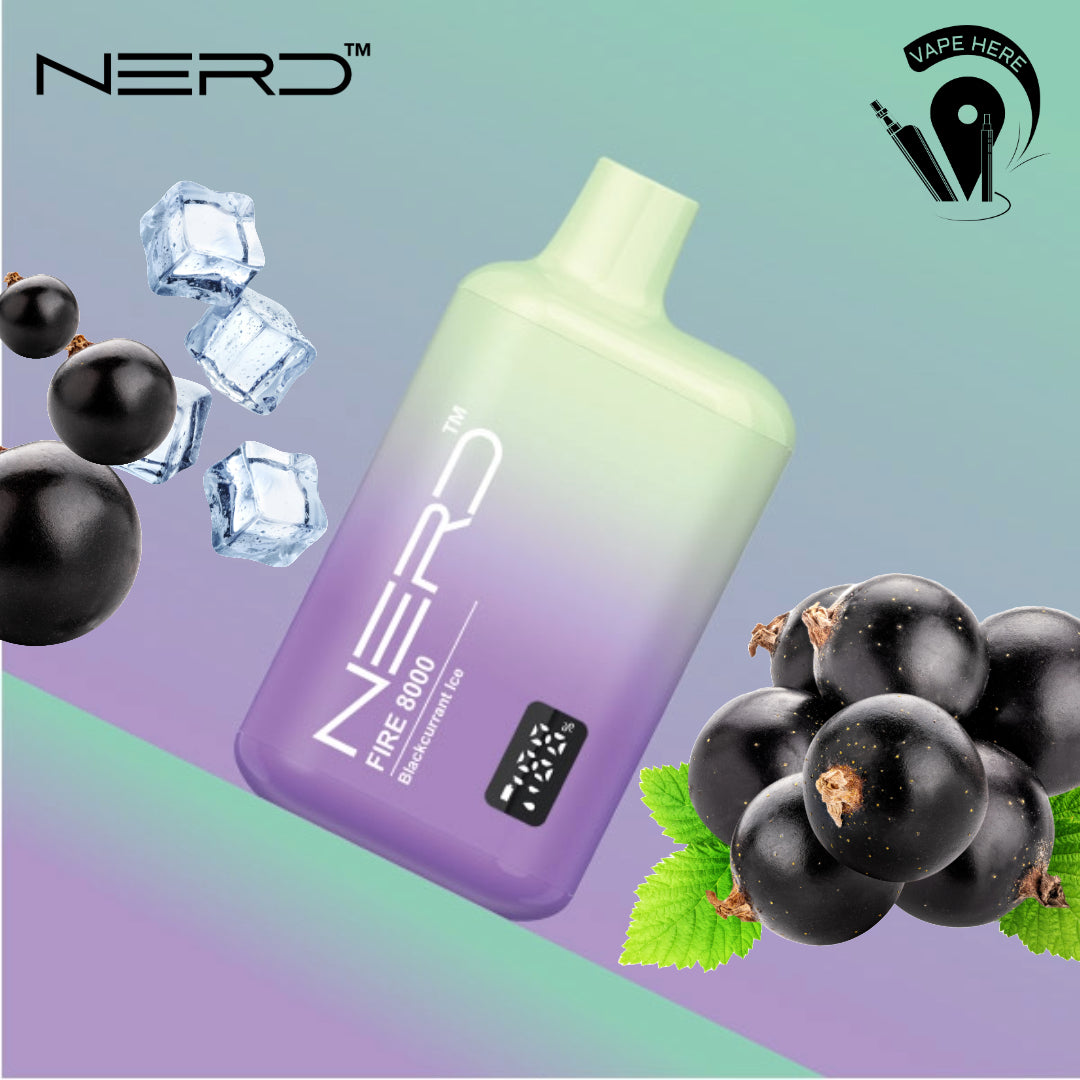 NERD FIRE 8000 PUFFS DISPOSABLE VAPE Blackcrrant Ice UAE Dubai  