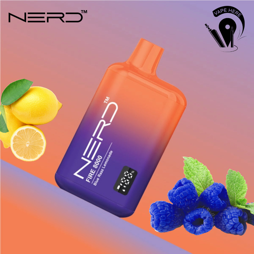 NERD FIRE 8000 PUFFS DISPOSABLE VAPE Blue Razz Lemonade UAE Abu Dhabi