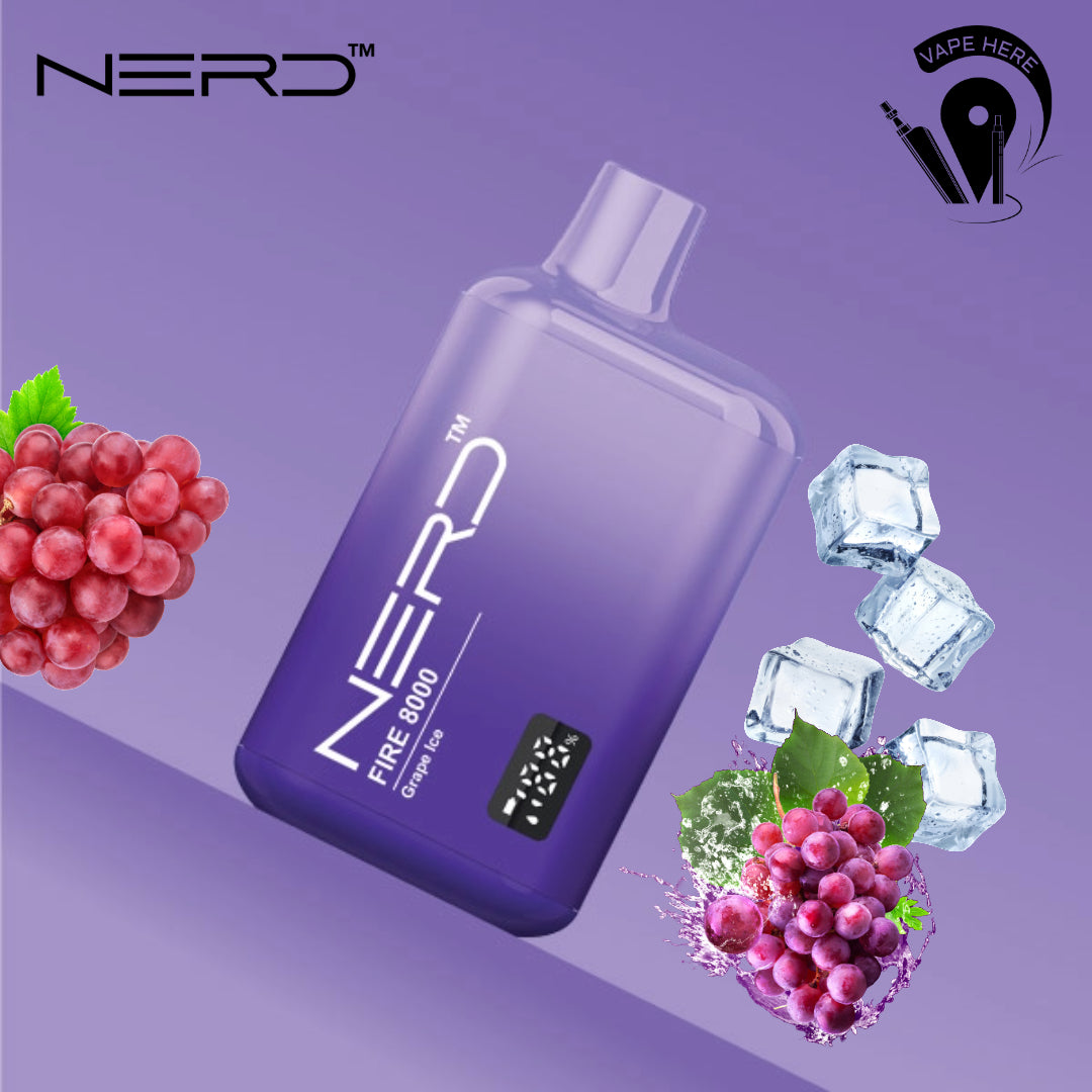 NERD FIRE 8000 PUFFS DISPOSABLE VAPE Grape Ice UAE Umm Al Quwain