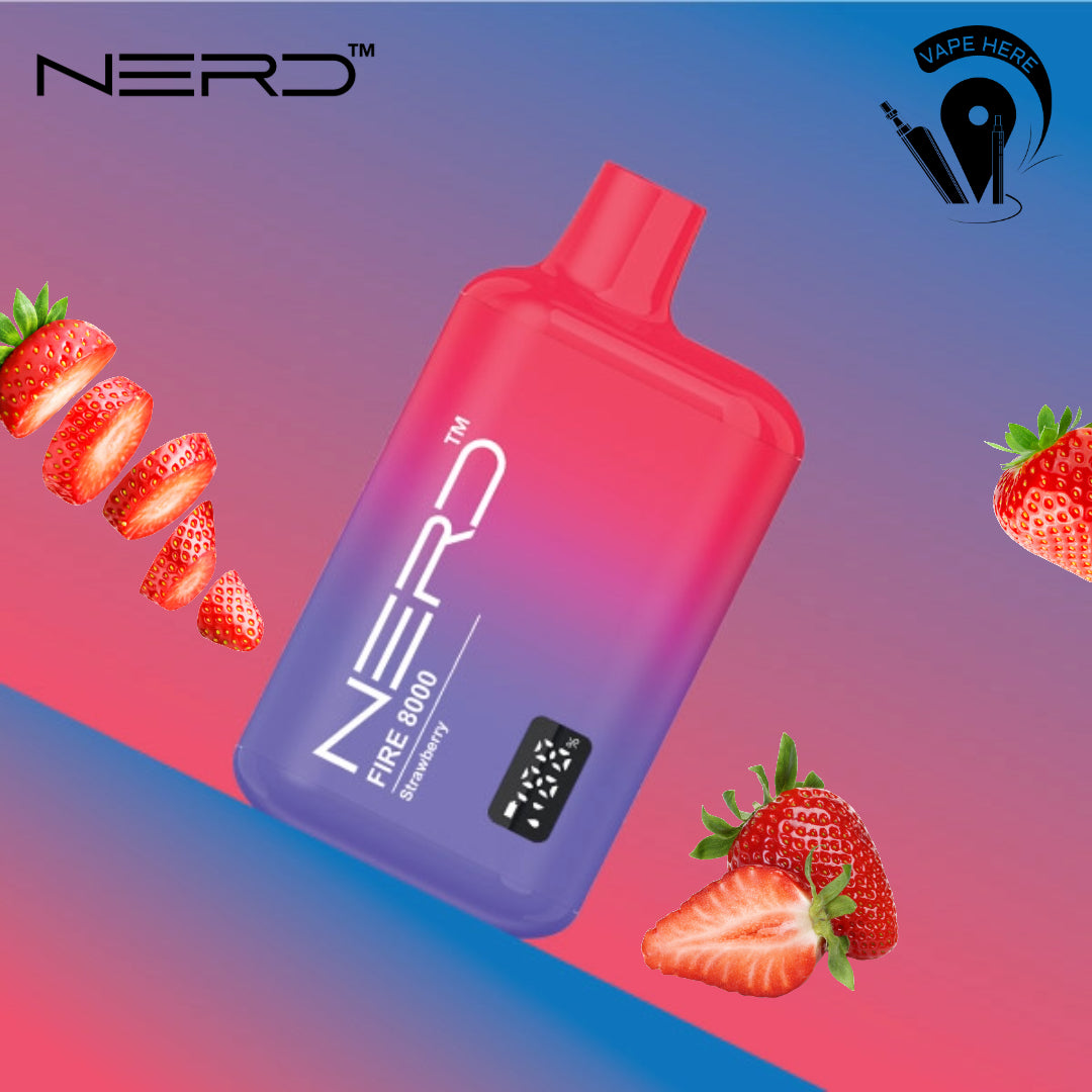 NERD FIRE 8000 PUFFS DISPOSABLE VAPE Strawberry UAE Abu Dhabi