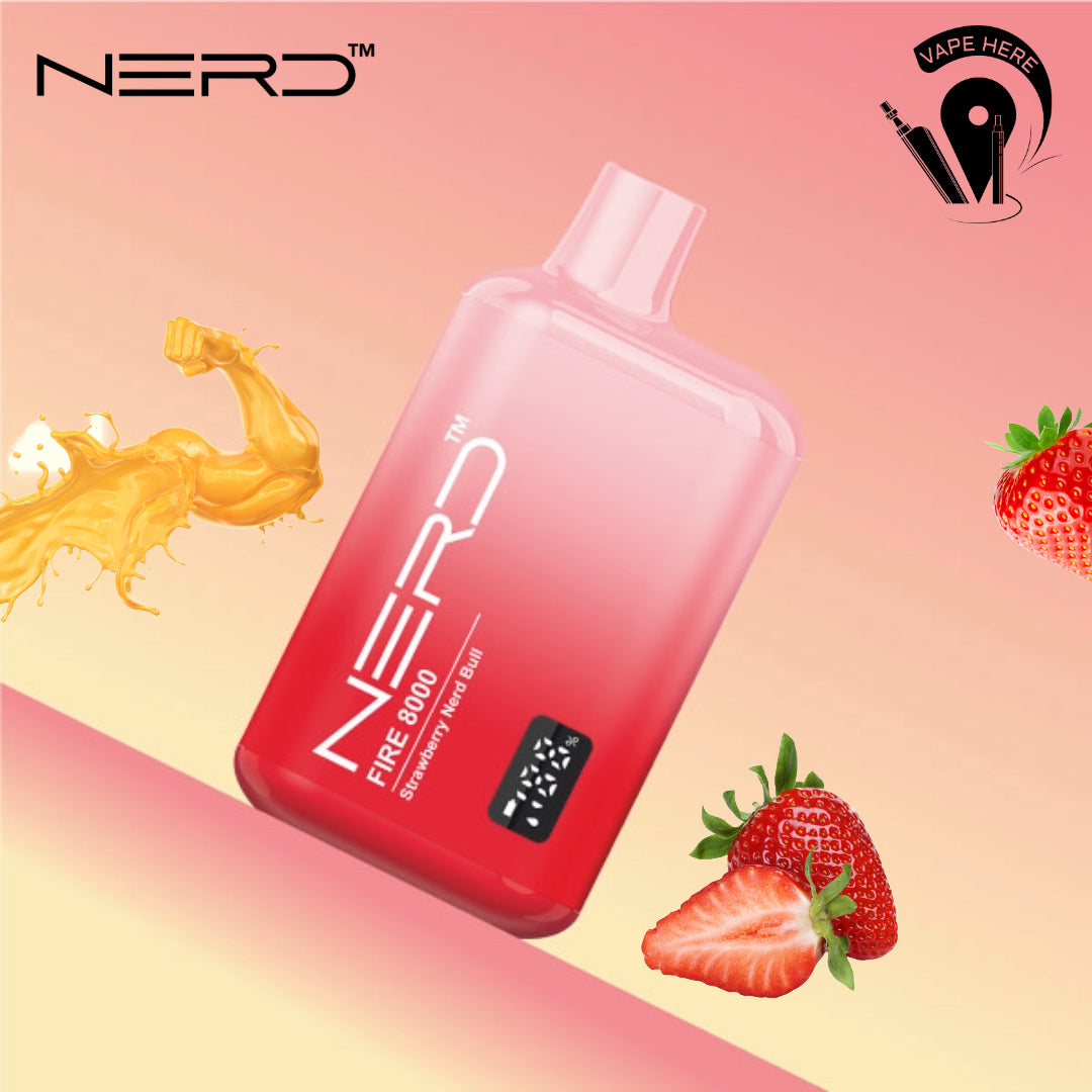 NERD FIRE 8000 PUFFS DISPOSABLE VAPE Strawberry Nerd Bull UAE Alain