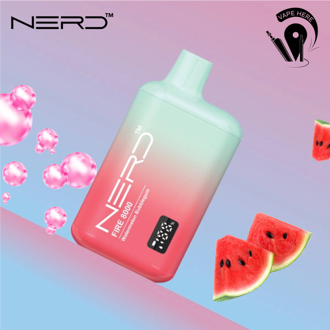 NERD FIRE 8000 PUFFS DISPOSABLE VAPE Watermelon Bubblegum UAE Dubai