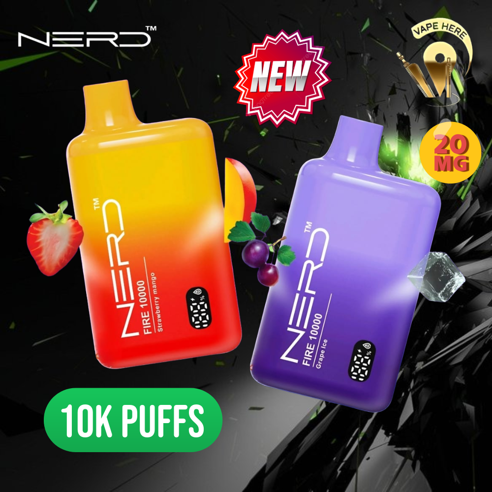 NERD FIRE 10K PUFFS DISPOSABLE VAPE LCD display UAE Abu Dhabi