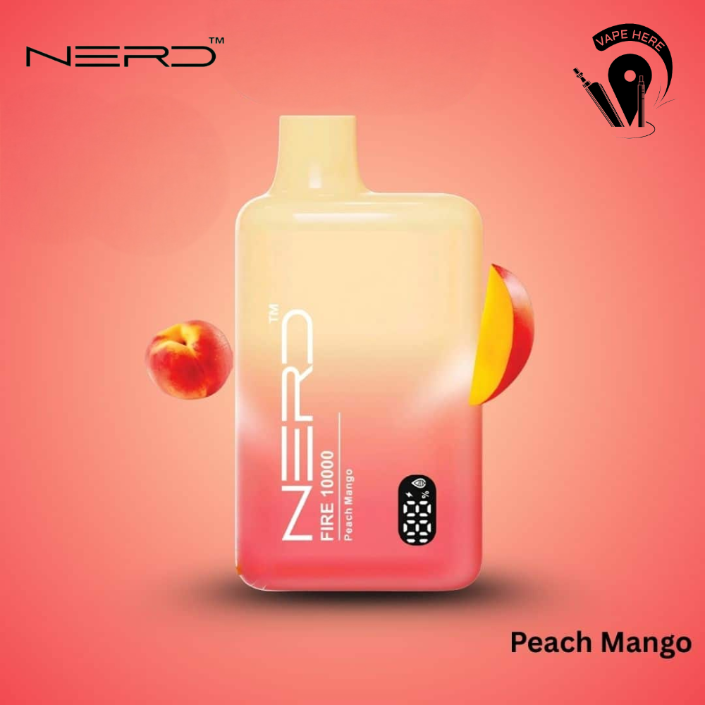 NERD FIRE 10K PUFFS DISPOSABLE VAPE LCD display Peach Mango UAE Abu Dhabi