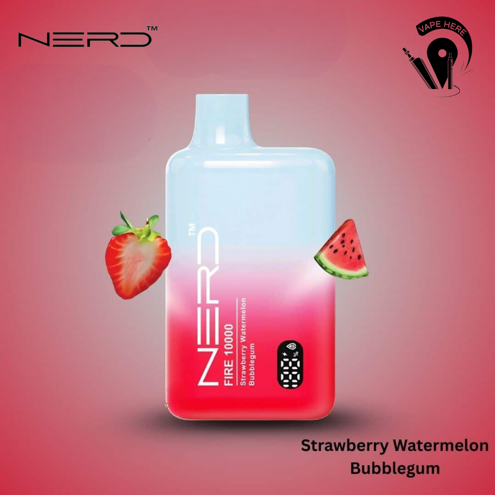 NERD FIRE 10K PUFFS DISPOSABLE VAPE LCD display Strawberry Watermelon Bubblegum UAE Umm Al Quwain
