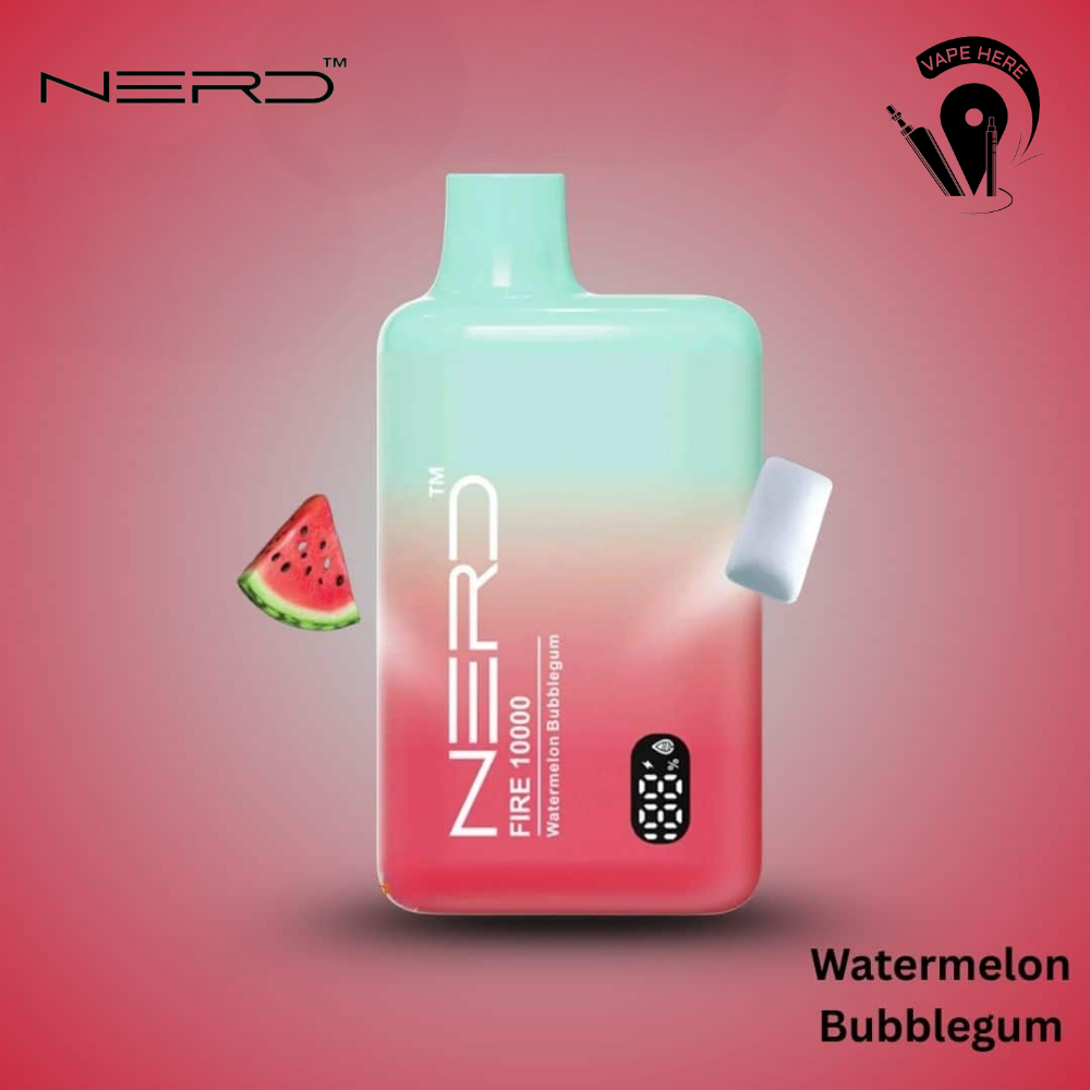NERD FIRE 10K PUFFS DISPOSABLE VAPE LCD display Watermelon Bubblegum UAE Sharjah