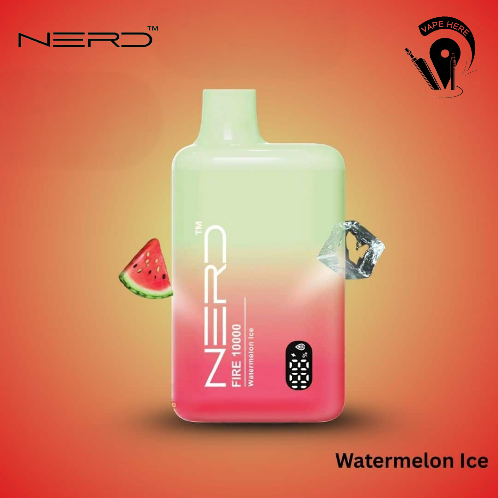 NERD FIRE 10K PUFFS DISPOSABLE VAPE LCD display Watermelon Ice UAE Al Ain