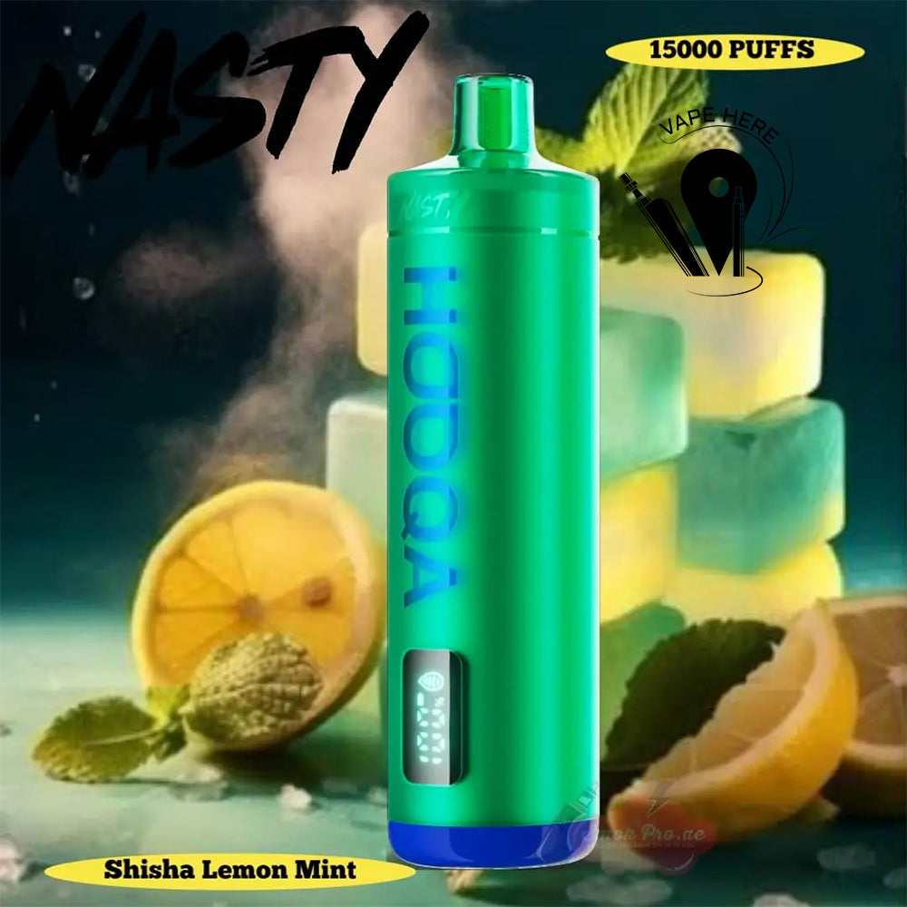 NASTY HOOQA DF15KI 15000 PUFFS SHISHA DISPOSABLE VAPE Shisha Lemon Mint UAE Al Sharjah