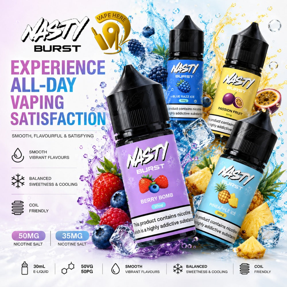 Nasty Burst Salt Nicotine E-Liquid 30ML 35MG & 50MG UAE Dubai 