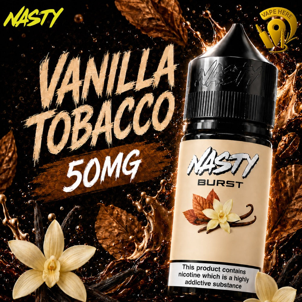 Nasty Burst Salt Nicotine E-Liquid 30ML 35MG & 50MG Vanilla Tobacco 50mg UAE Al Ain  