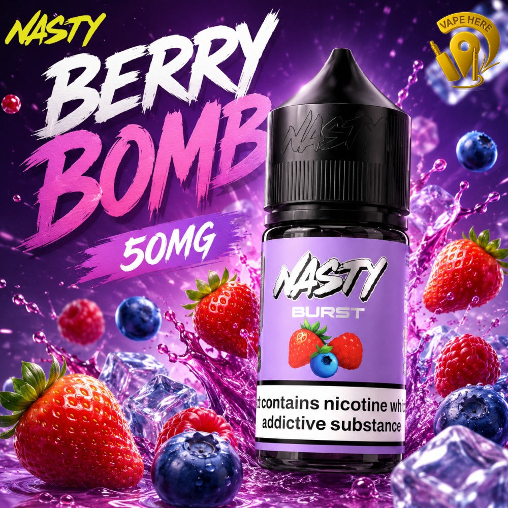 Nasty Burst Salt Nicotine E-Liquid 30ML 35MG & 50MG Berry Bomb 50mg UAE Ras Al Khaimah