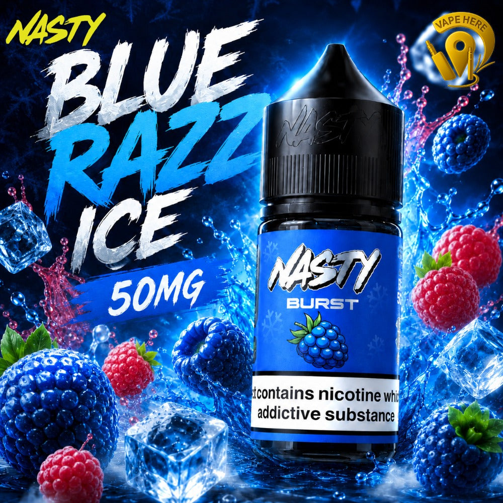 Nasty Burst Salt Nicotine E-Liquid 30ML 35MG & 50MG Blue Razz Ice 50mg UAE Ajman 